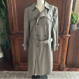 London Towne Mens Double Breasted Trench Coat w/ Zip-Out Liner and Belt 42 Long